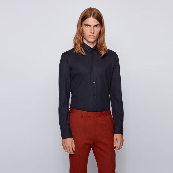 BOSS - camicia Jason - slim fit - 100% cotone - navy
