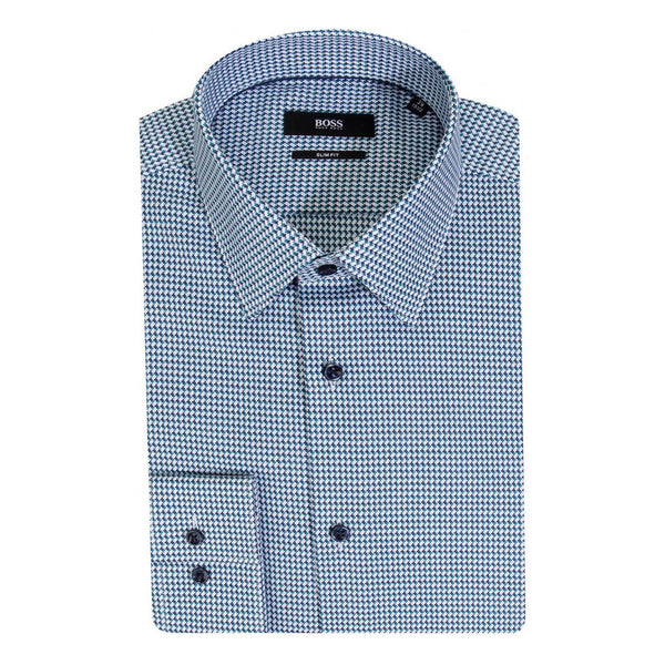 BOSS - Camicia Jano - slim fit - 100% cotone - verde e blu