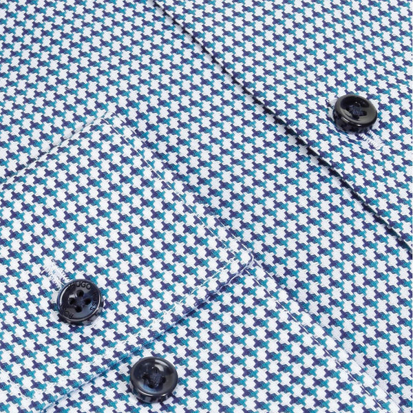 BOSS - Camicia Jano - slim fit - 100% cotone - verde e blu