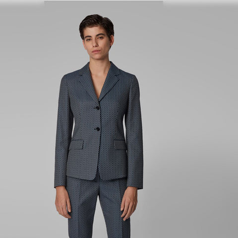 BOSS - Blazer Jatinda - regular fit - grigio e navy
