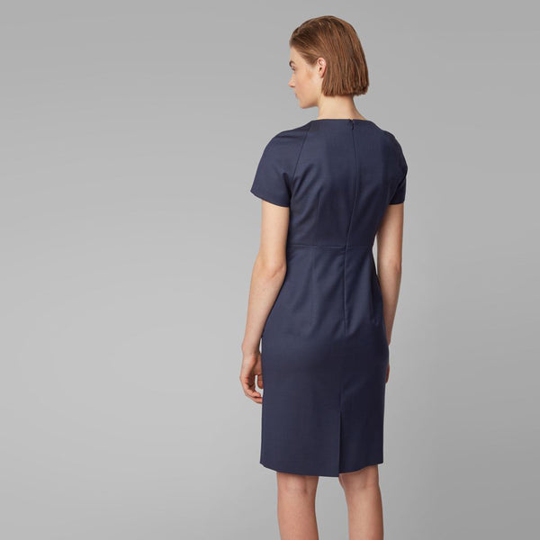 BOSS - Abito Deitua - regular fit - scollo a V - 100% lana vergine - navy