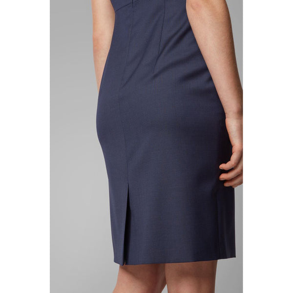 BOSS - Abito Deitua - regular fit - scollo a V - 100% lana vergine - navy