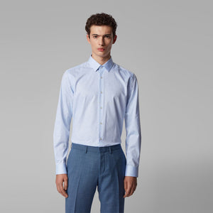 BOSS - Camicia Isko - slim fit - 100% cotone - azzurro