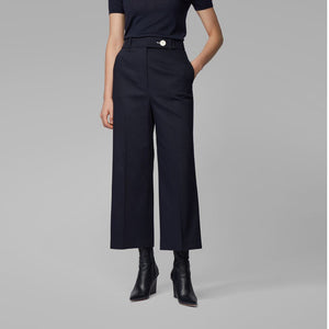 BOSS - Pantaloni Tapima - regular fit - cotone - blu
