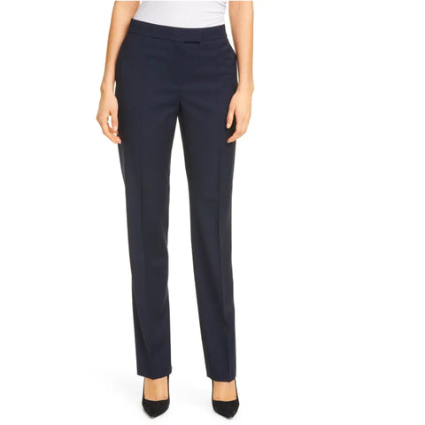 BOSS - Pantaloni Tewah - relaxed fit - lana vergine - blu