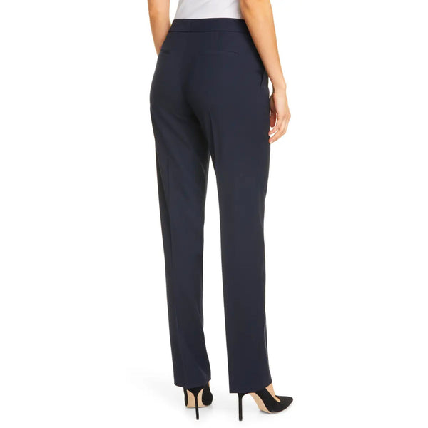 BOSS - Pantaloni Tewah - relaxed fit - lana vergine - blu