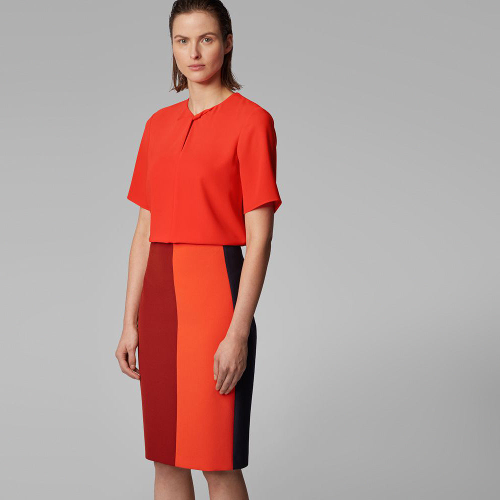 BOSS - Blusa Iagela - regular fit - arancione