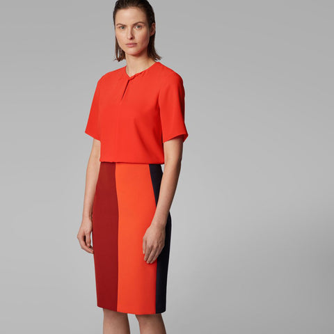 BOSS - Blusa Iagela - regular fit - arancione