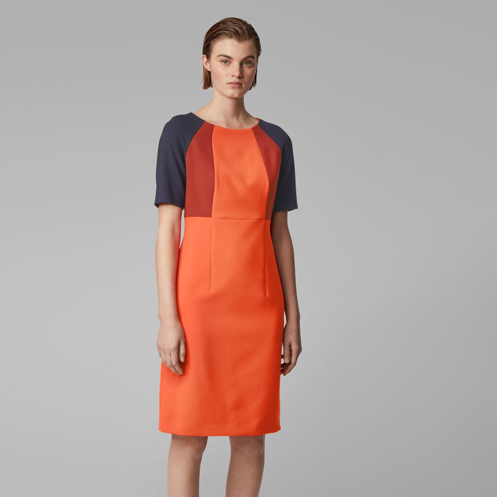 BOSS - Abito Dolobus - regular fit - scollo rotondo - arancione