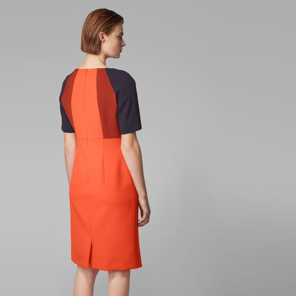 BOSS - Abito Dolobus - regular fit - scollo rotondo - arancione