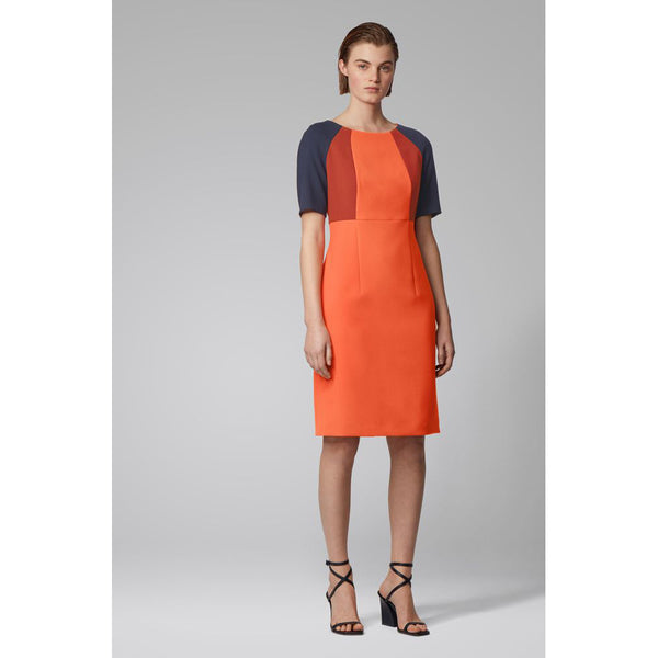 BOSS - Abito Dolobus - regular fit - scollo rotondo - arancione