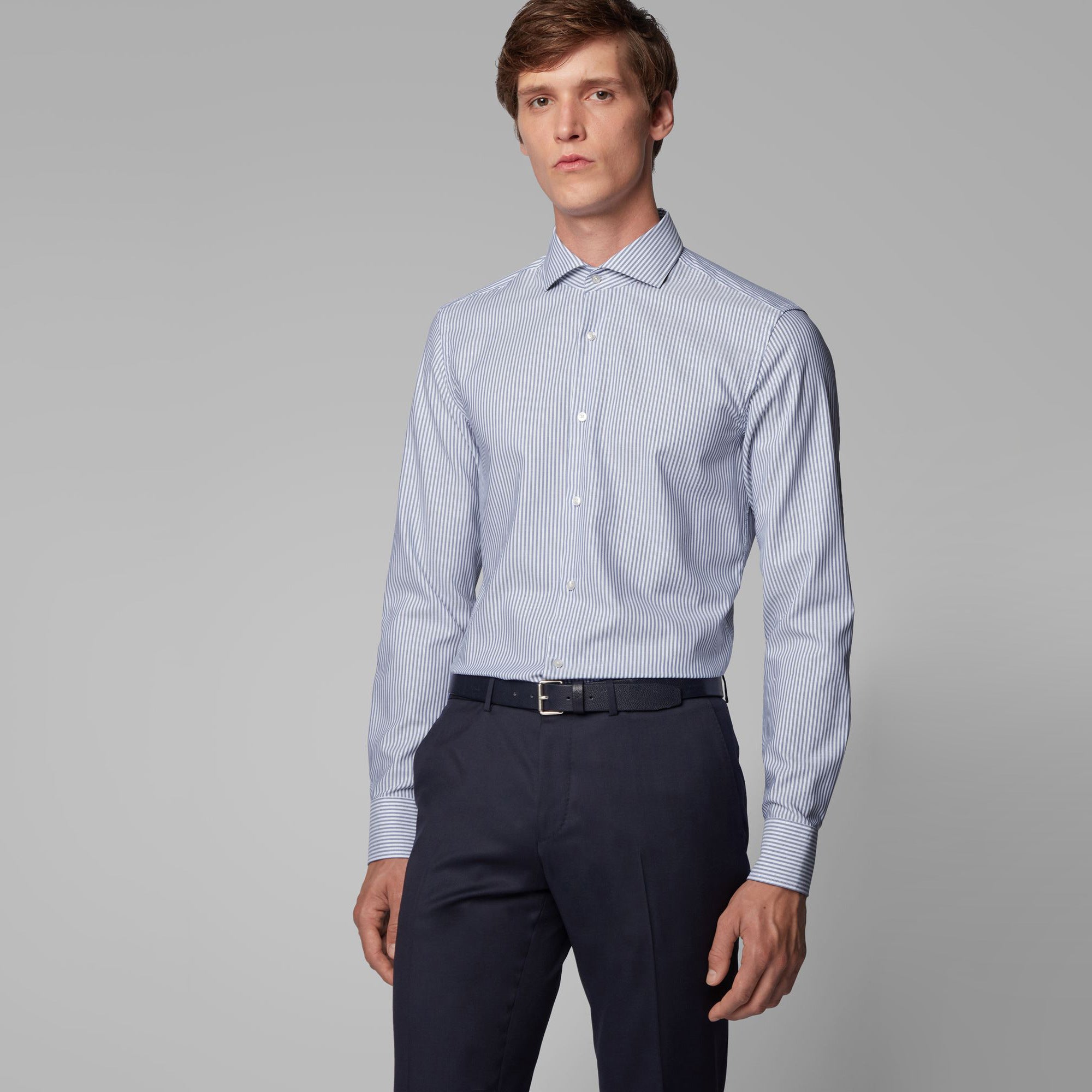 BOSS - Camicia Jason - slim fit - 100% cotone - azzurro