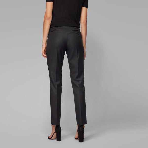 BOSS - Pantaloni Taxtiny - regular fit - lana - nero