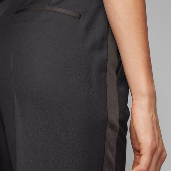 BOSS - Pantaloni Taxtiny - regular fit - lana - nero