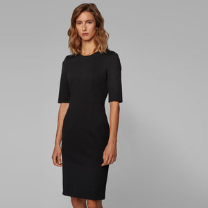 BOSS - Abito Daxine - regular fit - scollo rotondo - nero