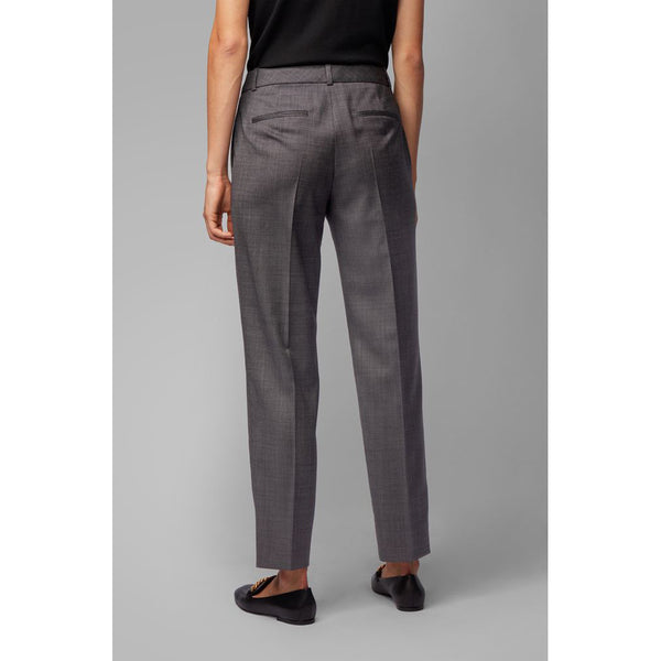 BOSS - Pantaloni Tocanes - relaxed fit - 100% lana vergine - grigio scuro