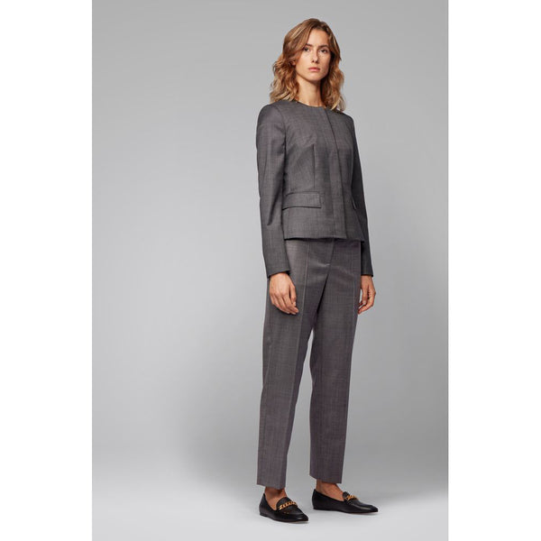 BOSS - Pantaloni Tocanes - relaxed fit - 100% lana vergine - grigio scuro
