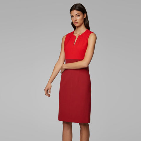 BOSS - Abito Daedalus - slim fit - scollo a V - rosso scuro