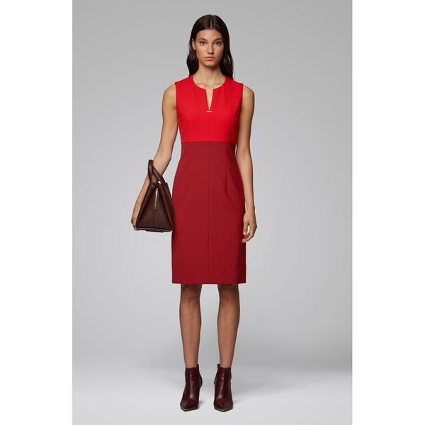 BOSS - Abito Daedalus - slim fit - scollo a V - rosso scuro