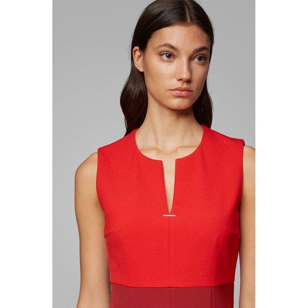 BOSS - Abito Daedalus - slim fit - scollo a V - rosso scuro