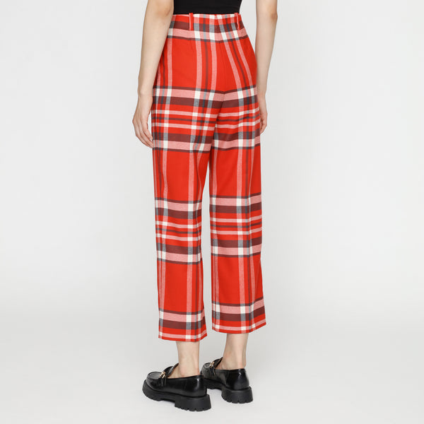 BOSS - pantaloni Tasanda - regular fit - lana vergine - multicolore e bianco