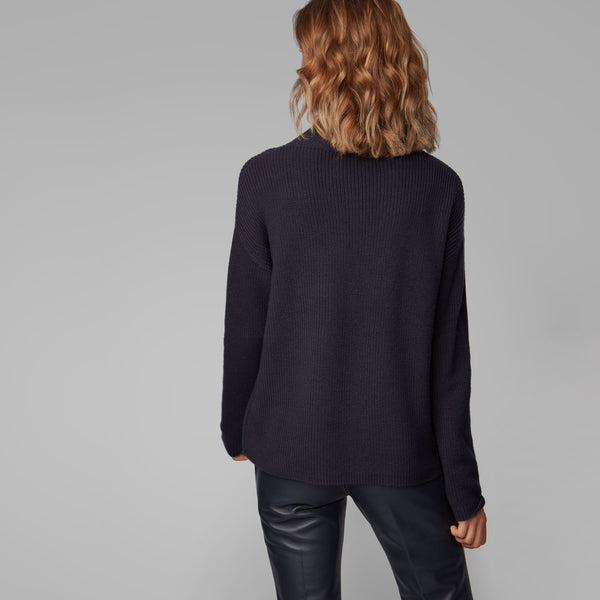 BOSS - Maglia Faonia - cotone - blu