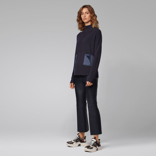 BOSS - Maglia Faonia - cotone - blu