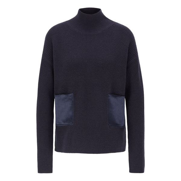 BOSS - Maglia Faonia - cotone - blu