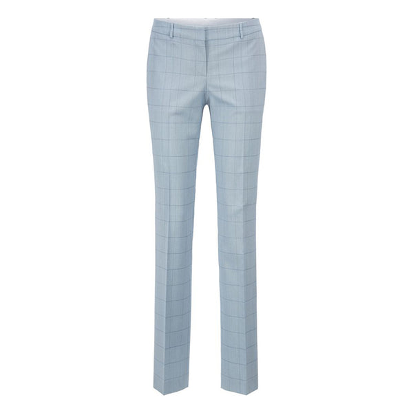 BOSS - Pantaloni Tamea - regular fit - lana vergine - azzurro