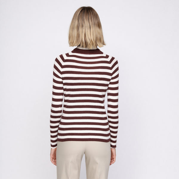 BOSS - maglia Waffin - slim fit - collo dolcevita - multicolore e crema