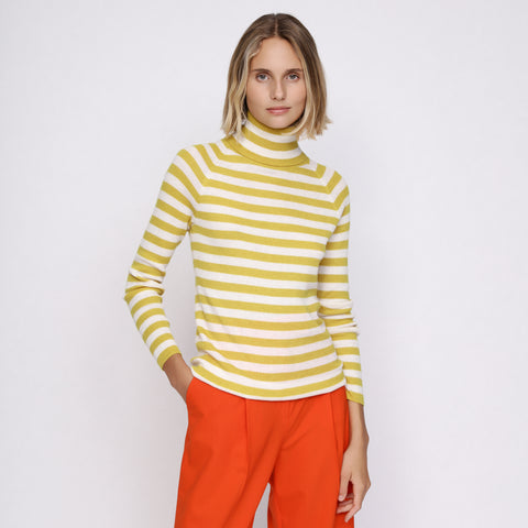 BOSS - maglia Waffin - slim fit - collo dolcevita - multicolore e crema