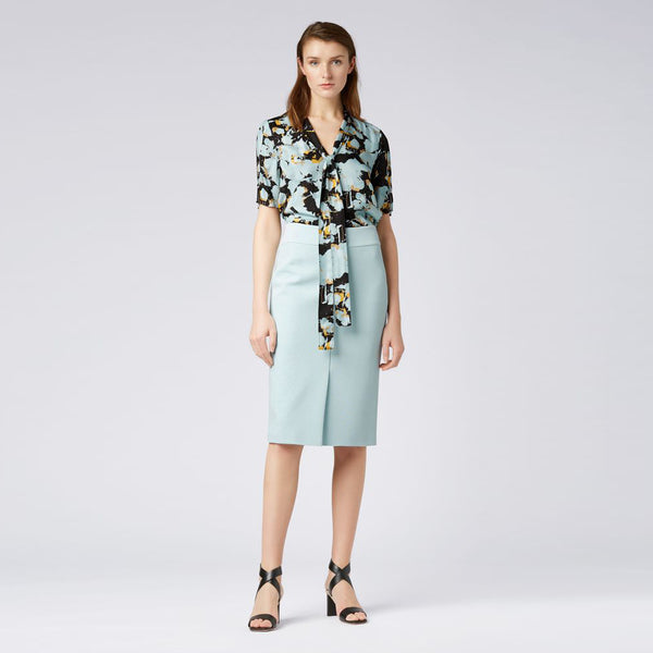 BOSS - Blusa Inini - relaxed fit - azzurro e giallo