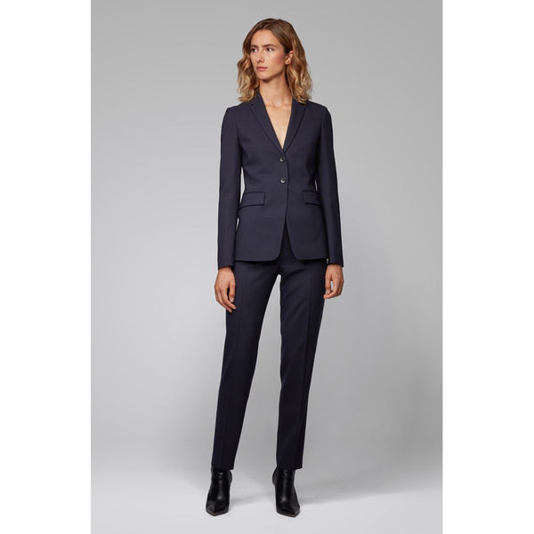 BOSS - Blazer Junka - regular fit - lana vergine - blu