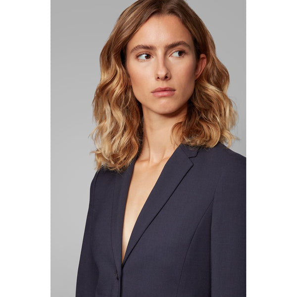 BOSS - Blazer Junka - regular fit - lana vergine - blu