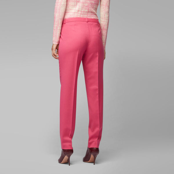 BOSS - Pantaloni Tiluni - slim fit - lana vergine - rosa