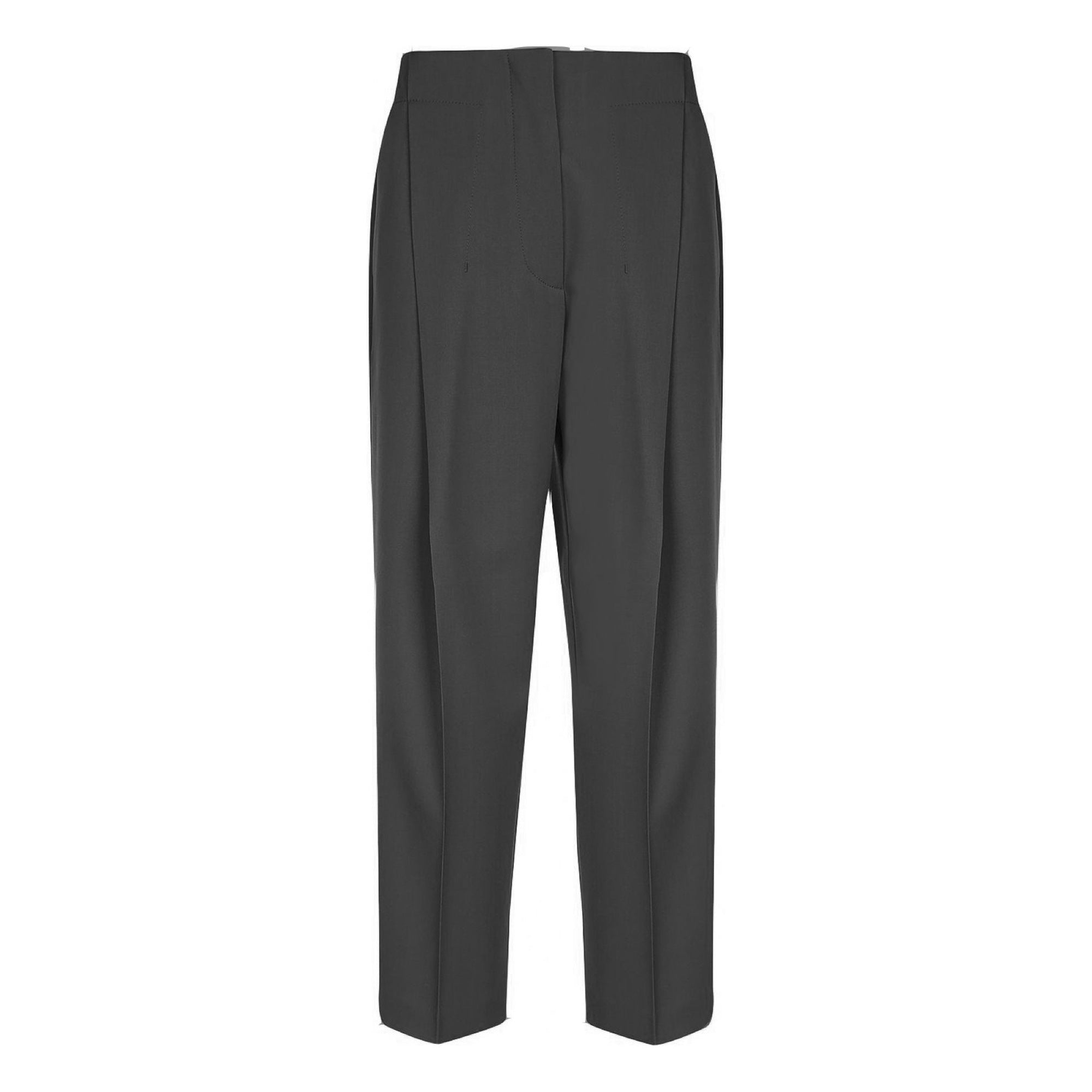 BOSS - Pantaloni Aribea - relaxed fit - lana vergine - nero