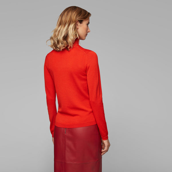 BOSS - Maglia Famaurie - 100% lana vergine - rosso