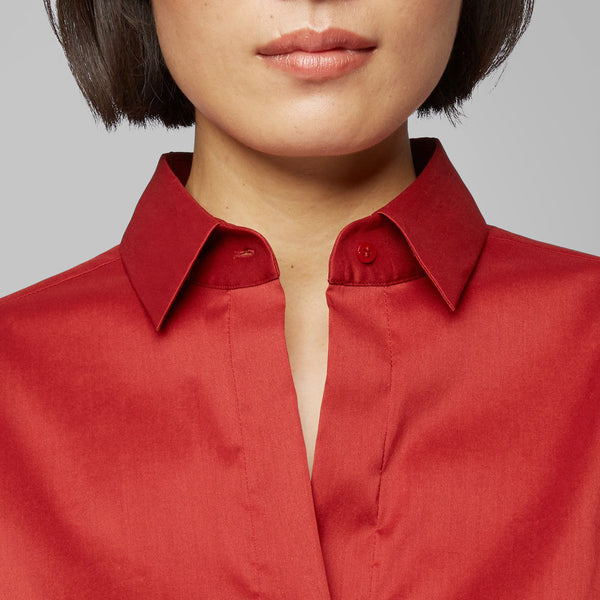 BOSS - Blusa Bashina - rosso scuro