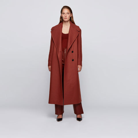 BOSS - Cappotto Collary - lana vergine - ruggine e rame