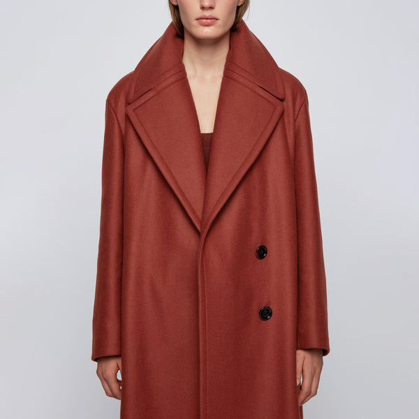BOSS - Cappotto Collary - lana vergine - ruggine e rame