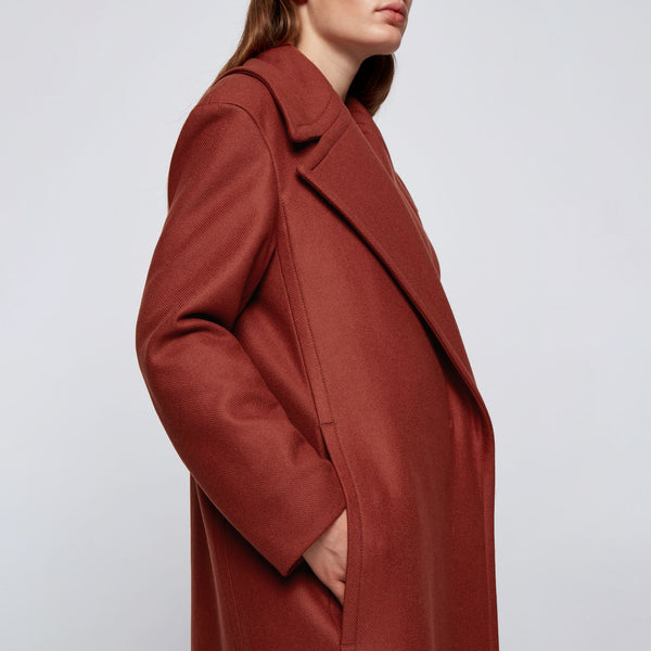 BOSS - Cappotto Collary - lana vergine - ruggine e rame