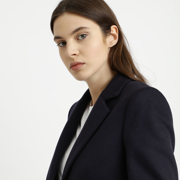 BOSS - Cappotto Canati - lana vergine - blu scuro