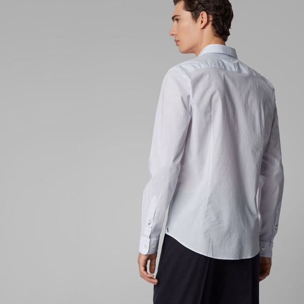BOSS - Camicia Rikki - slim fit - 100% cotone - azzurro