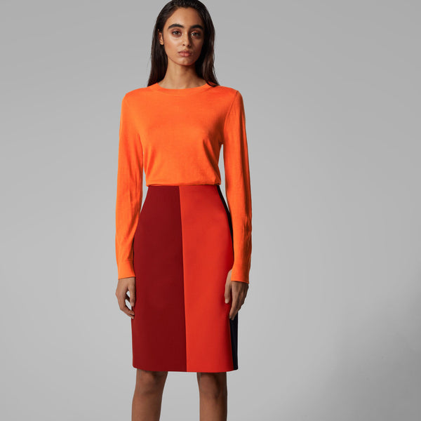BOSS - Maglia Fippia - 100% lana vergine - arancione