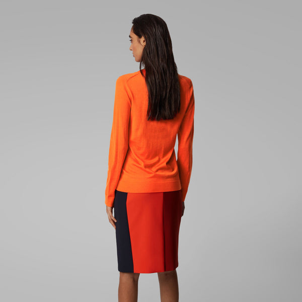 BOSS - Maglia Fippia - 100% lana vergine - arancione