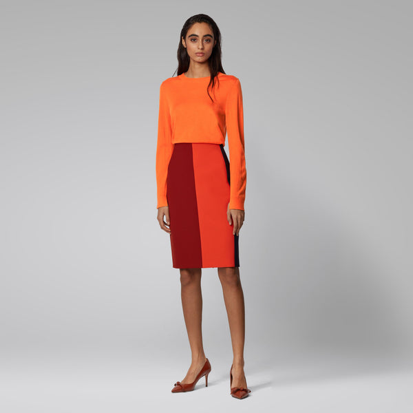BOSS - Maglia Fippia - 100% lana vergine - arancione