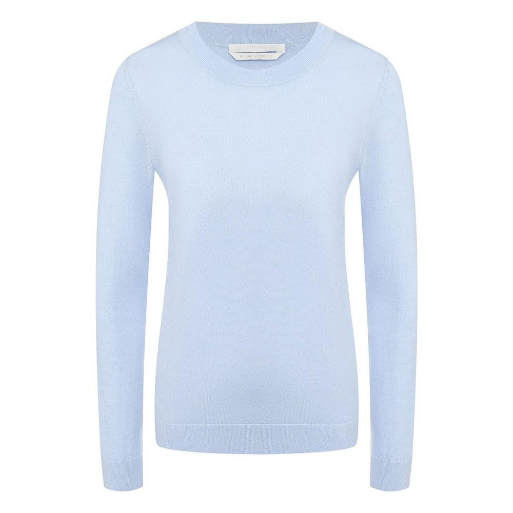 BOSS - Maglia Fippia - 100% lana vergine - azzurro