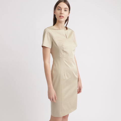 BOSS - Abito Derugina - cotone - beige