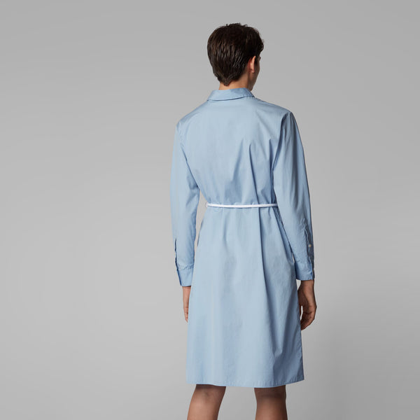BOSS - Abito Carusa - modello chemisier - 100% cotone - azzurro