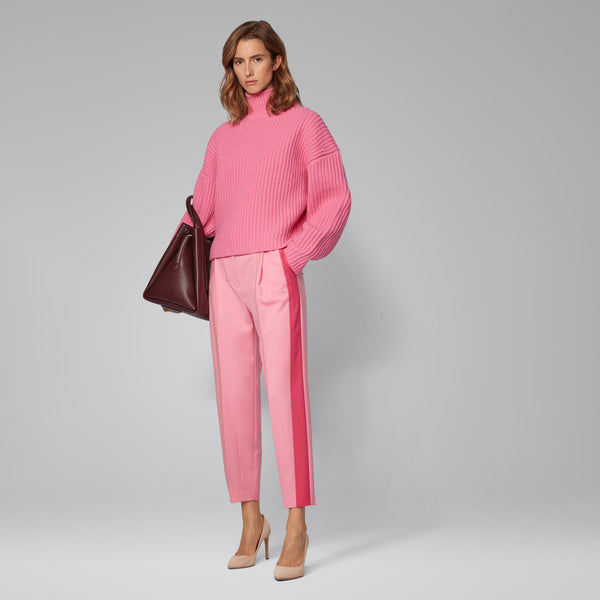 BOSS - Pantaloni da abito Tapatchy - lana vergine - rosa chiaro